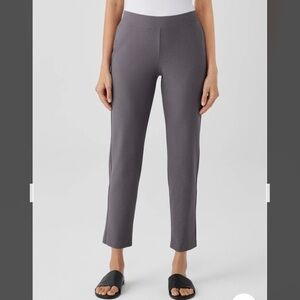 Eileen Fisher Washable Stretch Crepe Slim Fit Ankle Length Pant in METEOR Sz PS